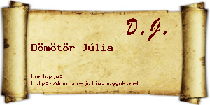 Dömötör Júlia névjegykártya