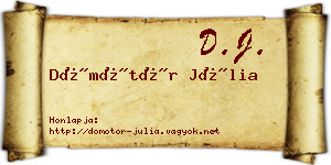 Dömötör Júlia névjegykártya
